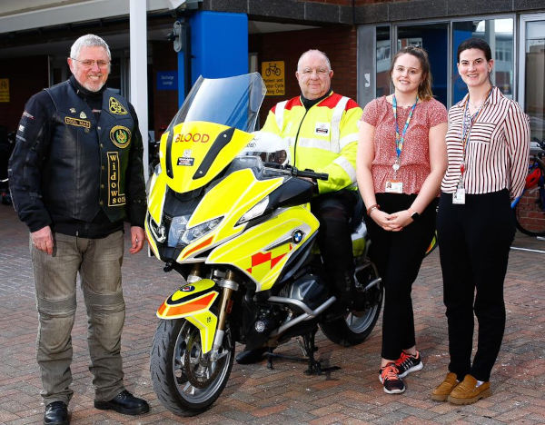 Blood bike at York Hospital