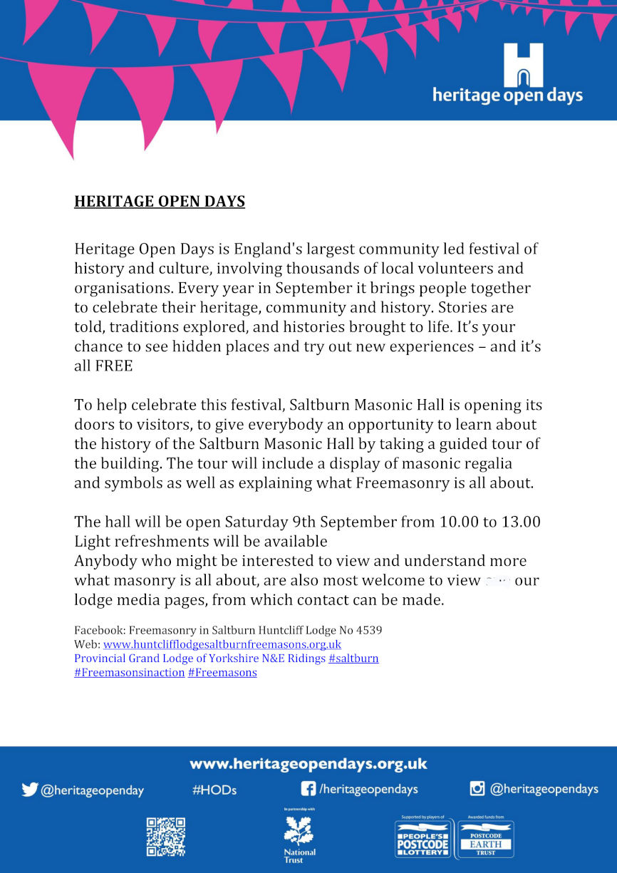 saltburn masonic hall heritage day