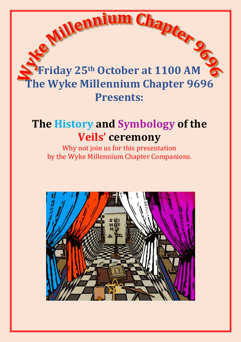 flyer for the history and symbology of the veils ceremony