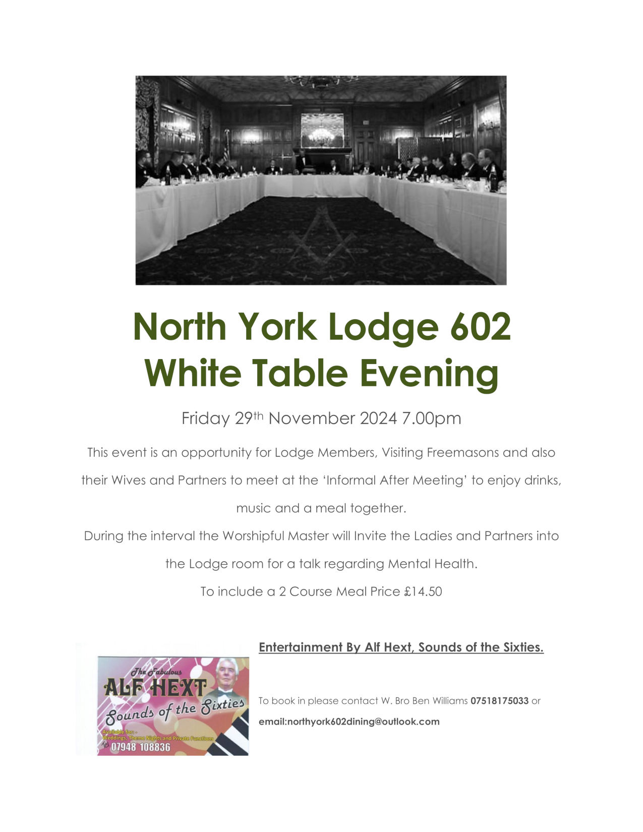 north york lodge 602 white table