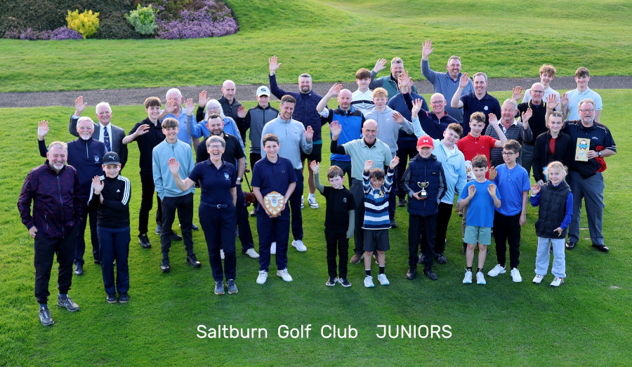 Saltburn Golf Juniors with their parents